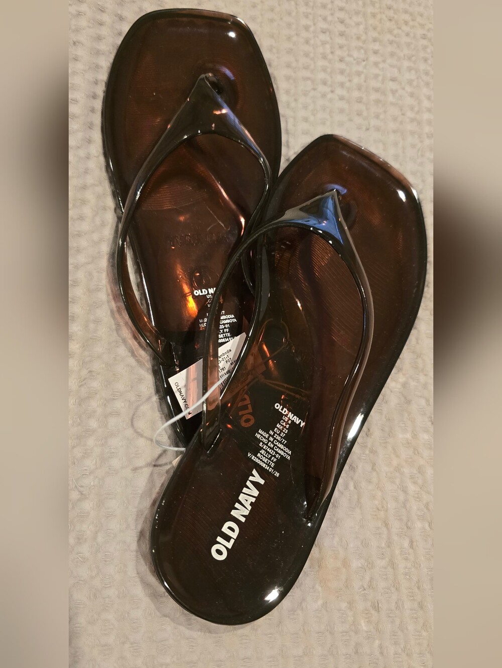 Old Navy NWT Women's Translucent Espresso Brown Jelly Sandals, Sz 6.5